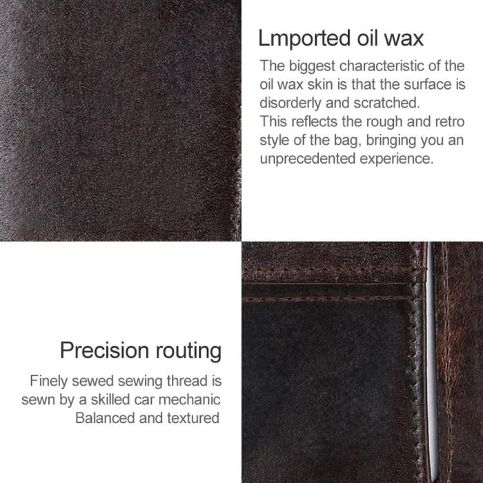 Antimagnetic Rfid Mens Leather Wallet With Detachable Card