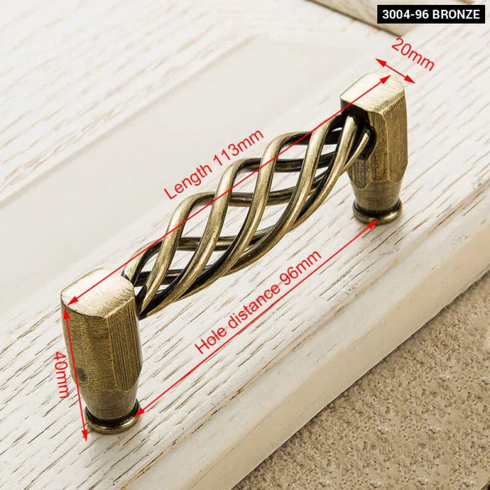 Antique Bronze Birdcage Cabinet Handles