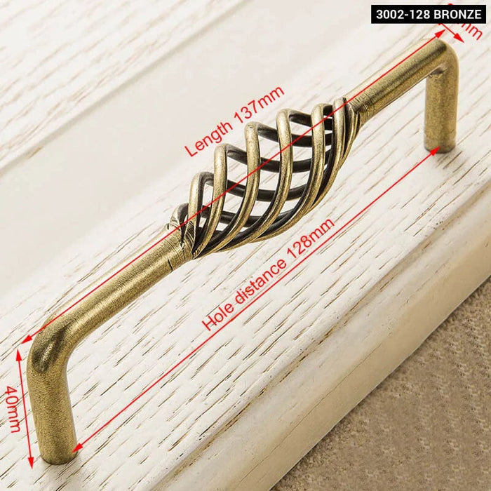 Antique Bronze Birdcage Cabinet Handles