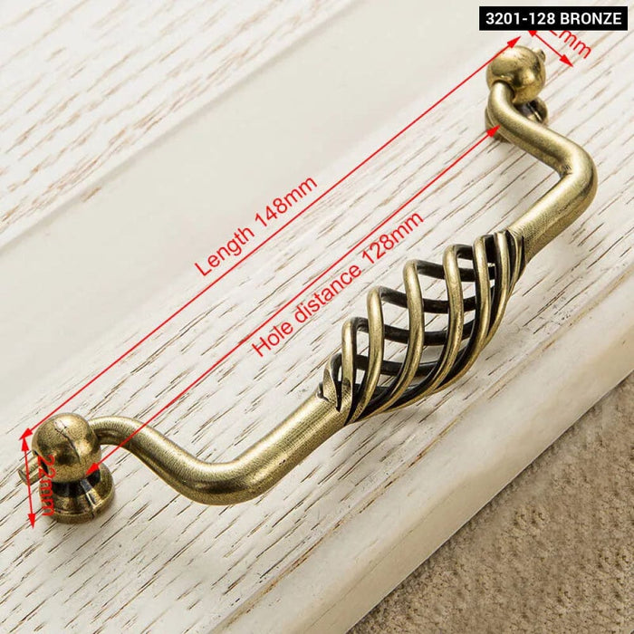 Antique Bronze Birdcage Cabinet Handles