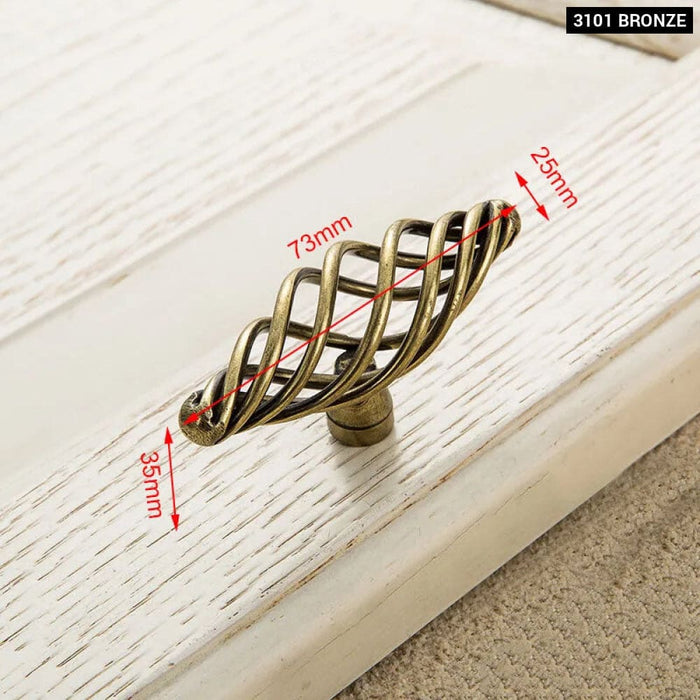 Antique Bronze Birdcage Cabinet Handles
