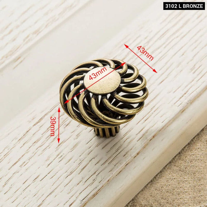 Antique Bronze Birdcage Cabinet Handles