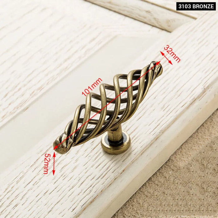 Antique Bronze Birdcage Cabinet Handles