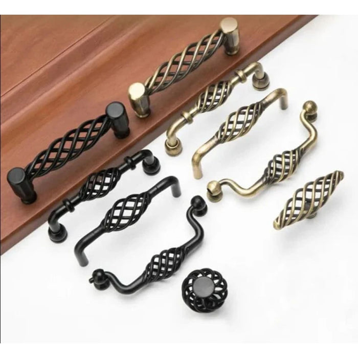 Antique Bronze Birdcage Cabinet Handles