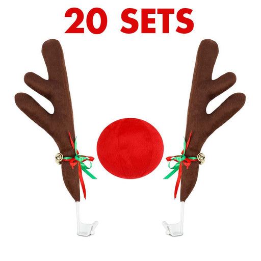 Car Antlers And Nose Decoration Set Xmas Jingle Bells 20