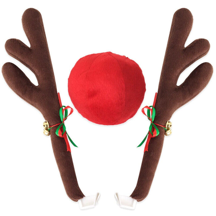 Car Antlers And Nose Decoration Set Xmas Jingle Bells