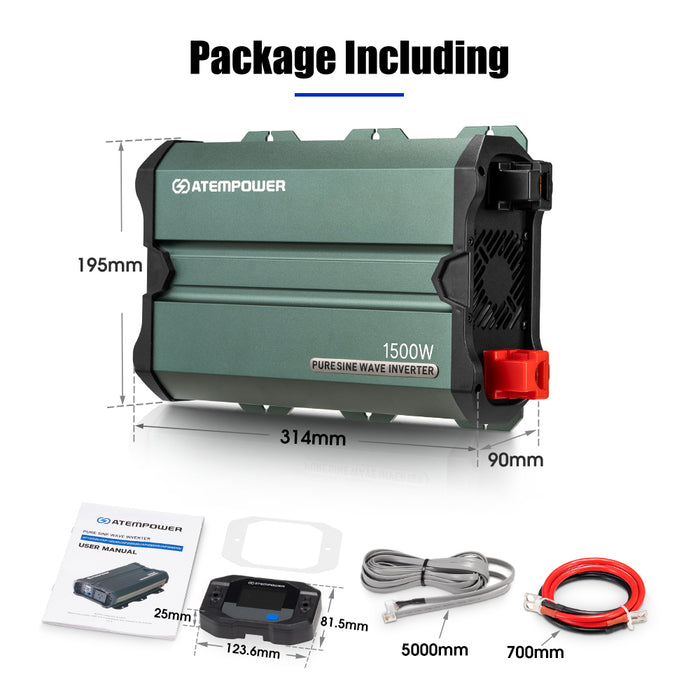 1500W / 2900W Pure Sine Wave Inverter 12V To 240V Remote Control Boat