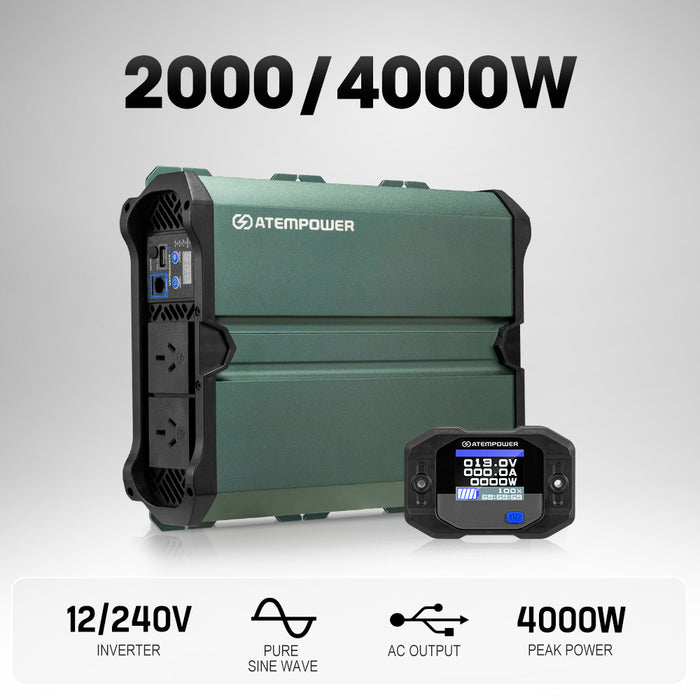2000W / 4000W Pure Sine Wave Inverter 12V To 240V Remote Control Boat
