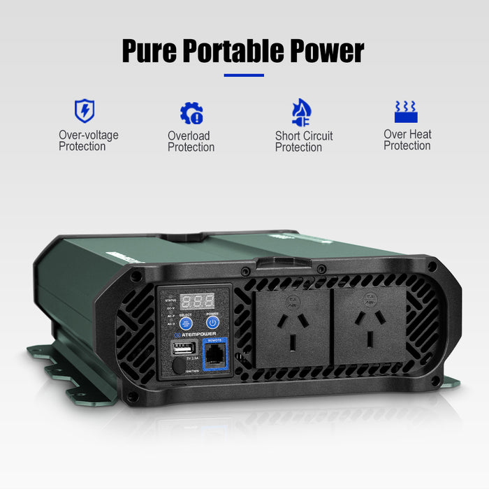 2000W / 4000W Pure Sine Wave Inverter 12V To 240V Remote Control Boat