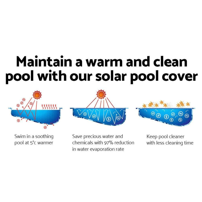 Aquabuddy 8.5m x 4.2m Solar Swimming Pool Cover 500 Micron