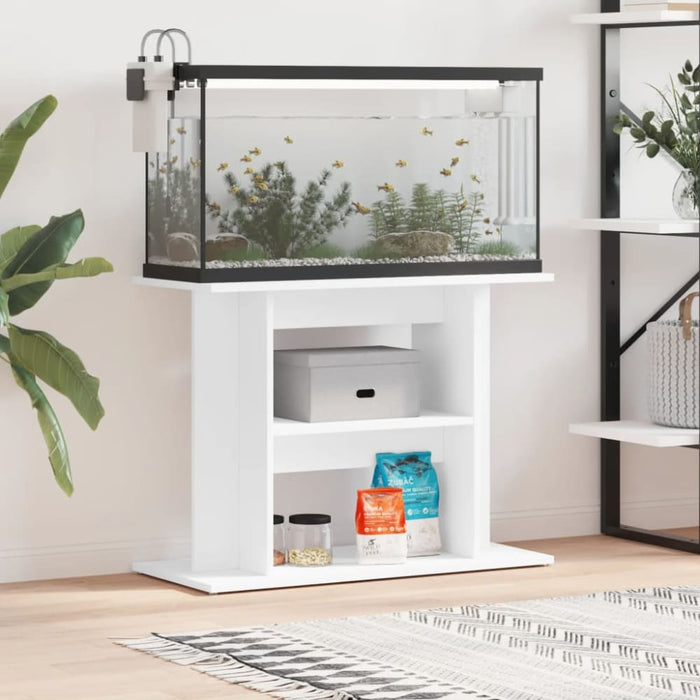 Aquarium Stand White 80x35x60 Cm Engineered Wood Nttpip