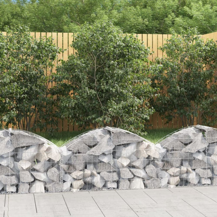 Arched Gabion Basket 100x30x40/60 Cm Galvanised Iron Optaxx