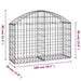 Arched Gabion Basket 100x30x60/80 Cm Galvanised Iron Optaxt