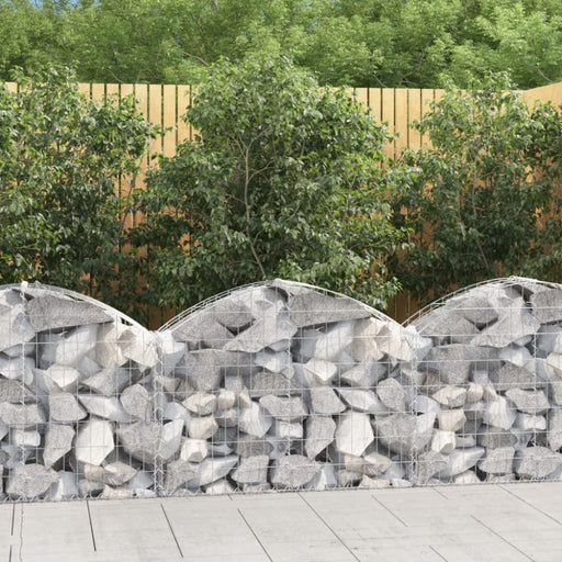 Arched Gabion Basket 100x30x60/80 Cm Galvanised Iron Optaxt
