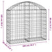 Arched Gabion Basket 100x30x80/100 Cm Galvanised Iron Optaxa