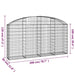 Arched Gabion Basket 200x30x100/120 Cm Galvanised Iron