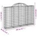 Arched Gabion Basket 200x30x120/140 Cm Galvanised Iron