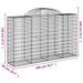 Arched Gabion Basket 200x50x120/140 Cm Galvanised Iron