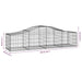 Arched Gabion Basket 200x50x40/60 Cm Galvanised Iron Opttkx