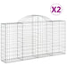 Arched Gabion Baskets 2 Pcs 200x30x100/120 Cm Galvanised