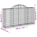 Arched Gabion Baskets 2 Pcs 200x30x100/120 Cm Galvanised