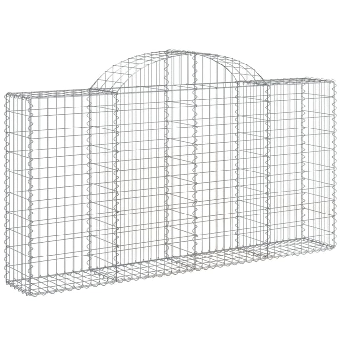 Arched Gabion Baskets 2 Pcs 200x30x100/120 Cm Galvanised