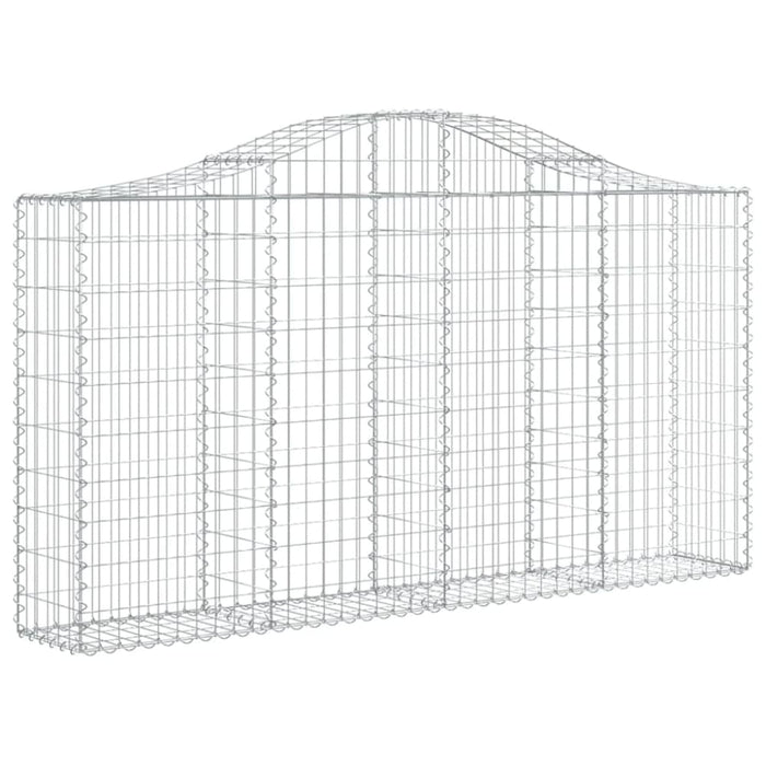 Arched Gabion Baskets 2 Pcs 200x30x100/120 Cm Galvanised