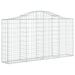 Arched Gabion Baskets 2 Pcs 200x30x100/120 Cm Galvanised