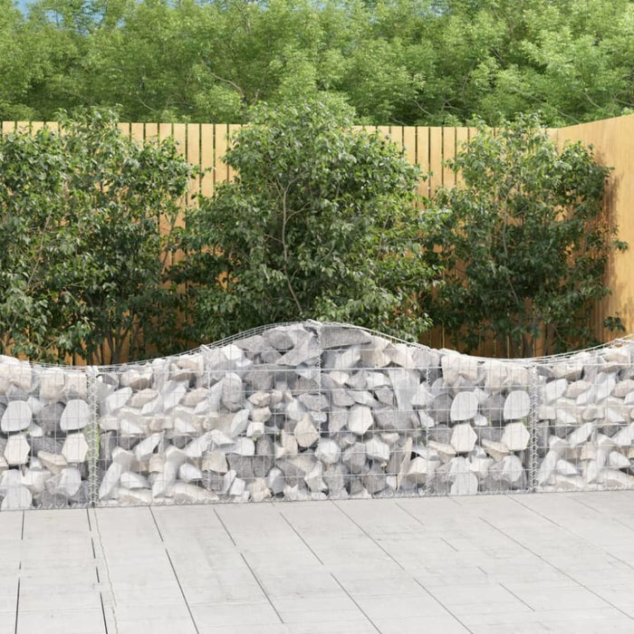 Arched Gabion Baskets 2 Pcs 200x30x60/80 Cm Galvanised Iron