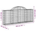 Arched Gabion Baskets 2 Pcs 200x30x80/100 Cm Galvanised
