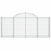 Arched Gabion Baskets 2 Pcs 200x30x80/100 Cm Galvanised