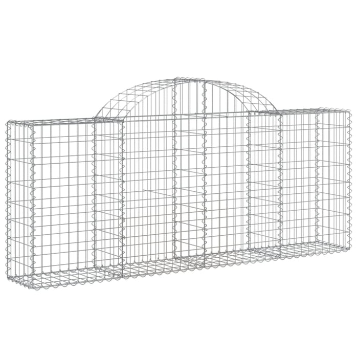 Arched Gabion Baskets 2 Pcs 200x30x80/100 Cm Galvanised