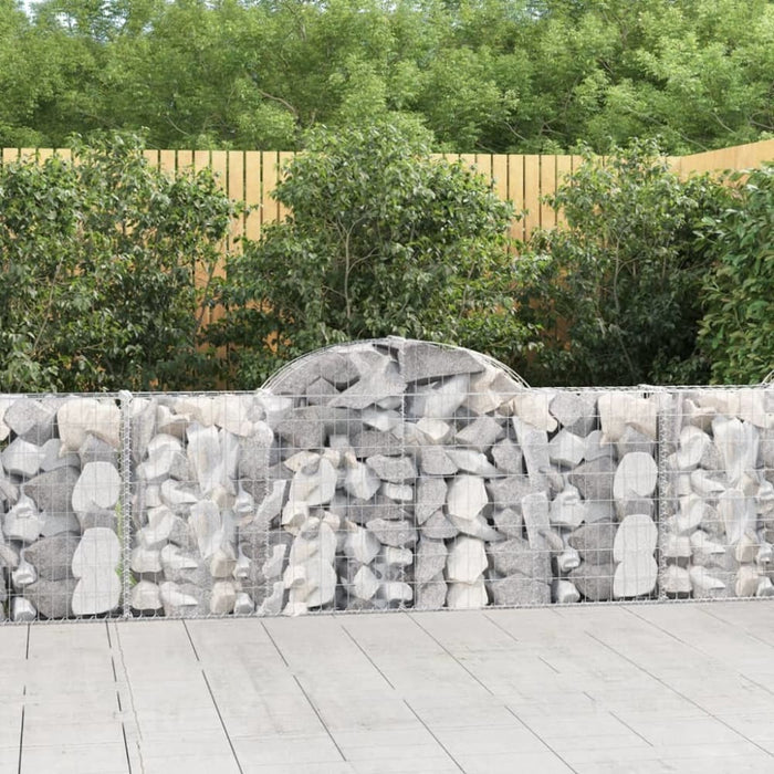 Arched Gabion Baskets 2 Pcs 200x30x80/100 Cm Galvanised