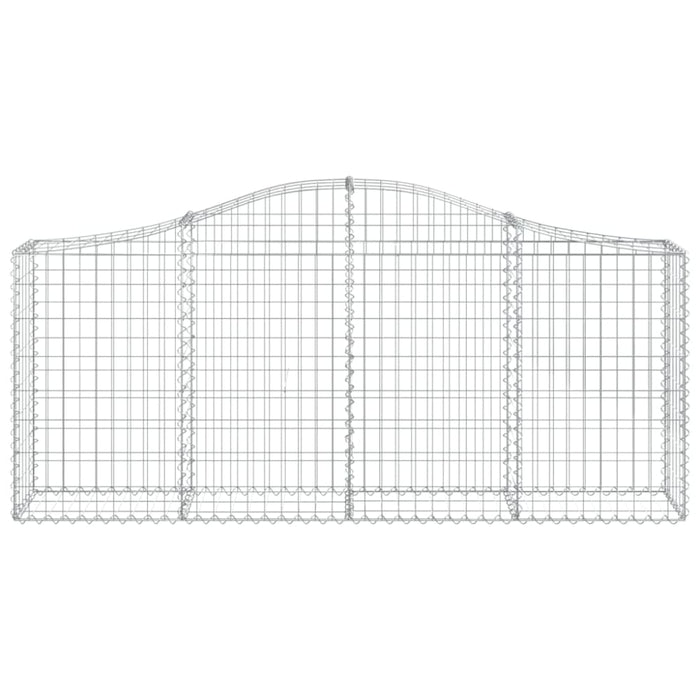 Arched Gabion Baskets 2 Pcs 200x30x80/100 Cm Galvanised