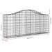 Arched Gabion Baskets 2 Pcs 200x30x80/100 Cm Galvanised