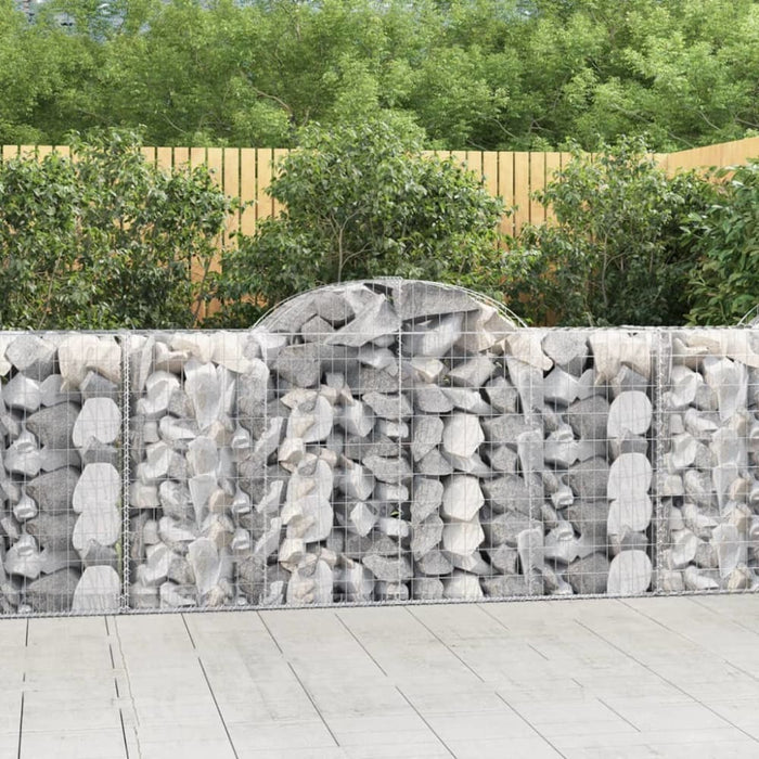 Arched Gabion Baskets 2 Pcs 200x50x100/120 Cm Galvanised