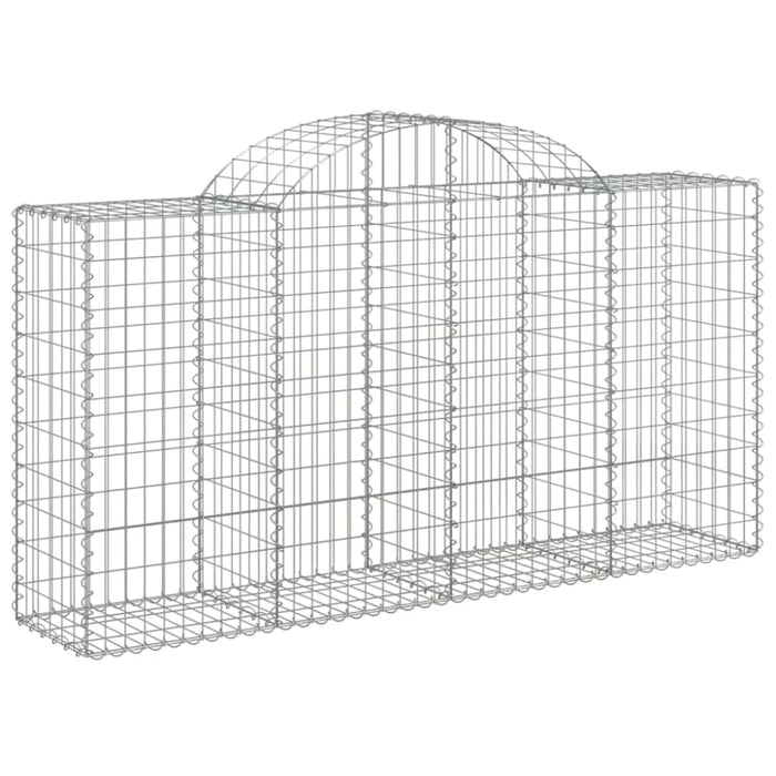 Arched Gabion Baskets 2 Pcs 200x50x100/120 Cm Galvanised