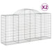 Arched Gabion Baskets 2 Pcs 200x50x100/120 Cm Galvanised