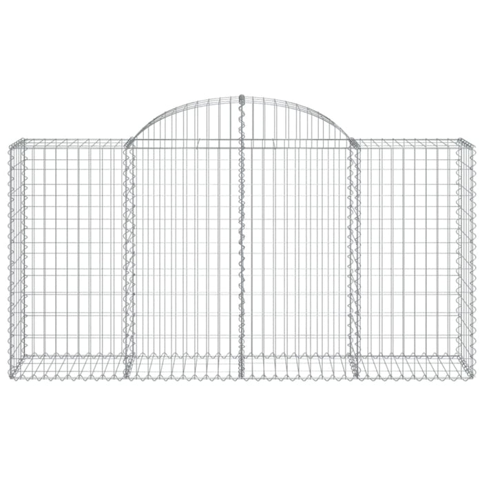 Arched Gabion Baskets 2 Pcs 200x50x100/120 Cm Galvanised