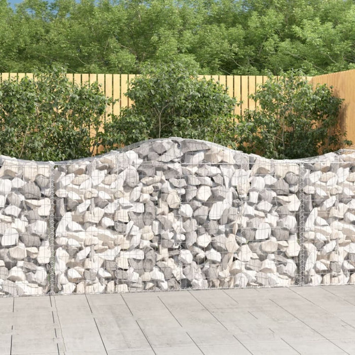 Arched Gabion Baskets 2 Pcs 200x50x100/120 Cm Galvanised