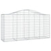 Arched Gabion Baskets 2 Pcs 200x50x100/120 Cm Galvanised