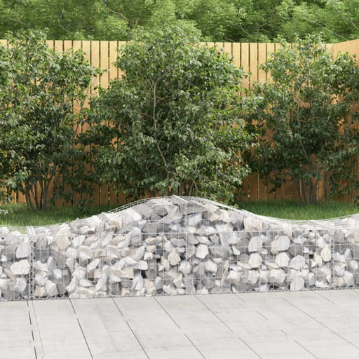 Arched Gabion Baskets 2 Pcs 200x50x40/60 Cm Galvanised Iron