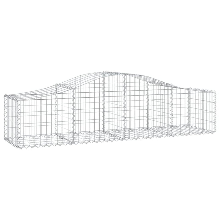 Arched Gabion Baskets 2 Pcs 200x50x40/60 Cm Galvanised Iron