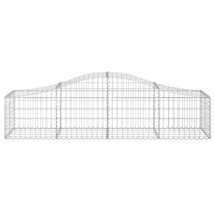 Arched Gabion Baskets 2 Pcs 200x50x40/60 Cm Galvanised Iron