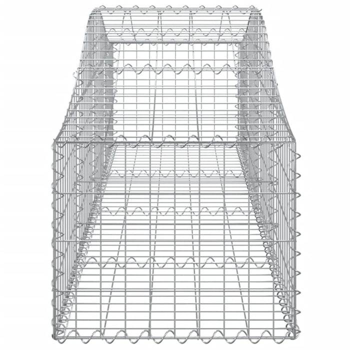 Arched Gabion Baskets 2 Pcs 200x50x40/60 Cm Galvanised Iron