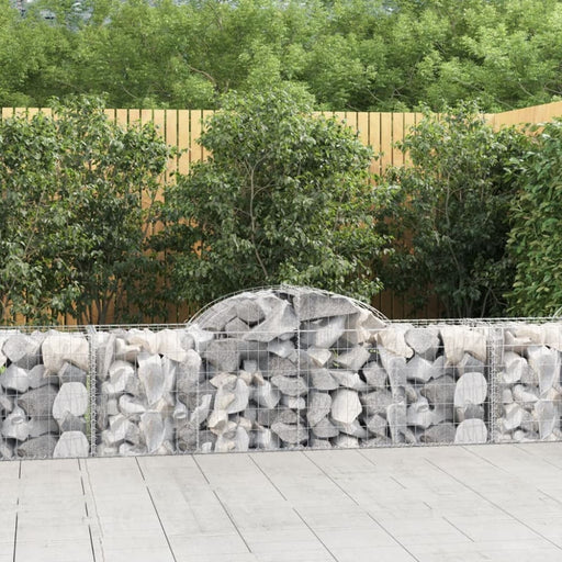 Arched Gabion Baskets 2 Pcs 200x50x60/80 Cm Galvanised Iron