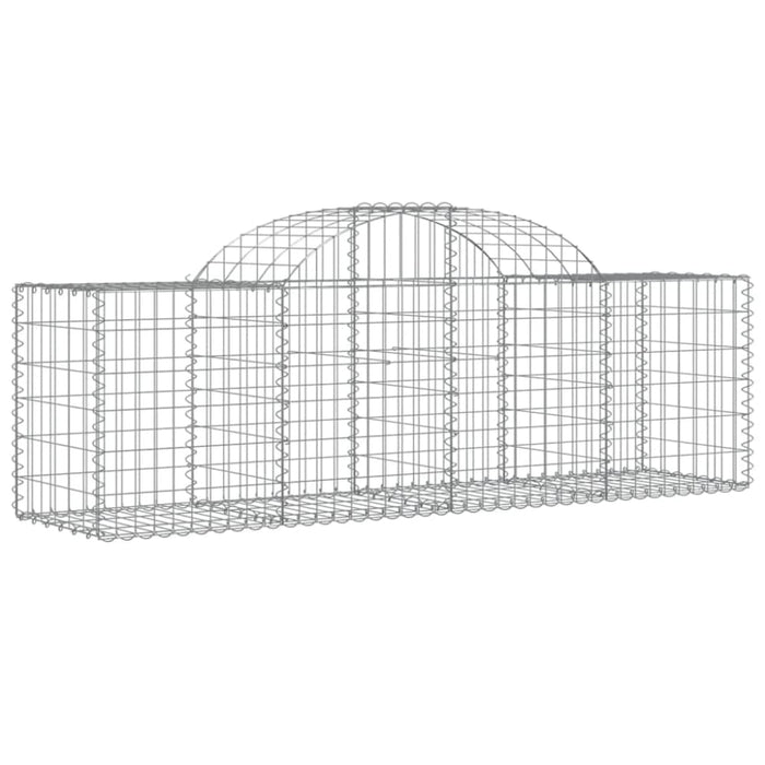 Arched Gabion Baskets 2 Pcs 200x50x60/80 Cm Galvanised Iron