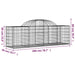 Arched Gabion Baskets 2 Pcs 200x50x60/80 Cm Galvanised Iron