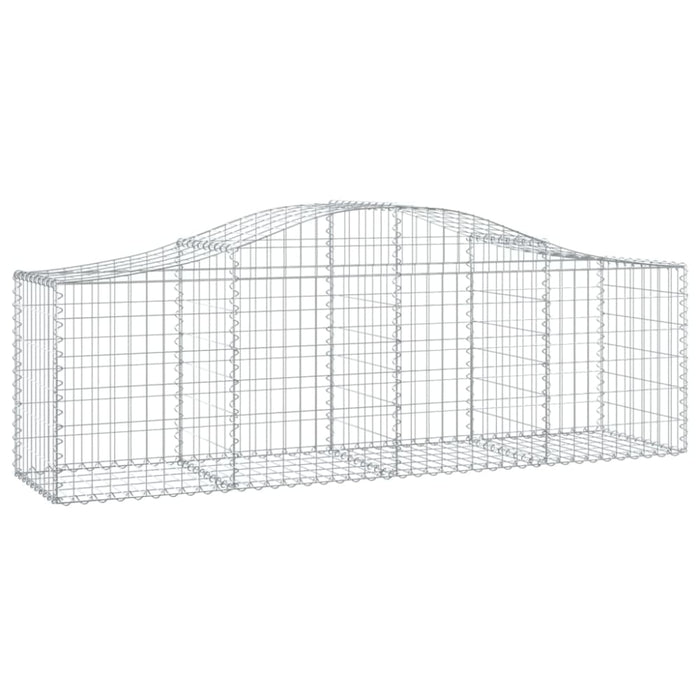 Arched Gabion Baskets 2 Pcs 200x50x60/80 Cm Galvanised Iron
