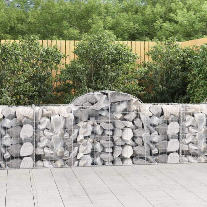 Arched Gabion Baskets 2 Pcs 200x50x80/100 Cm Galvanised